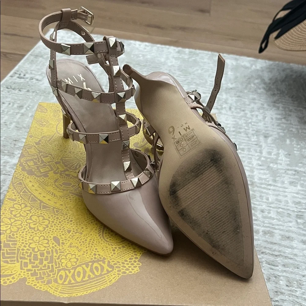 Mix No. 6 Women's Strappy Studded Heels - Picture 3 of 3